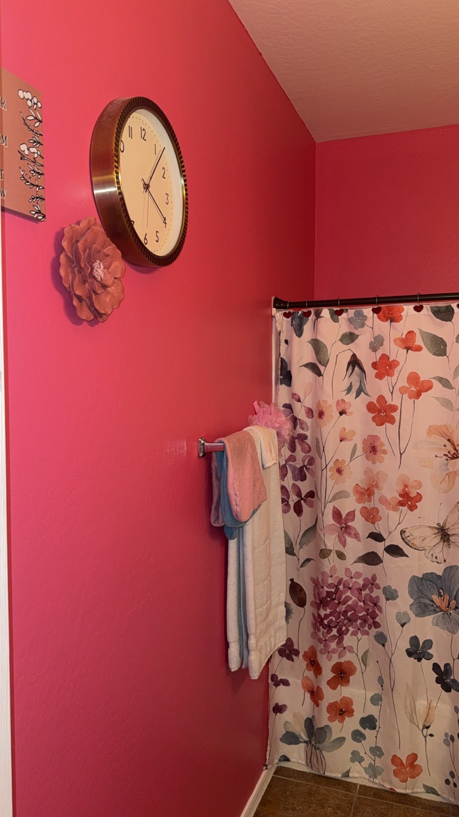 Bathroom painted a bold red